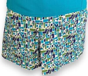 Liz Golf Novelty Print Skort Blue Pleated Golfcore Country Club Preppy Skirt